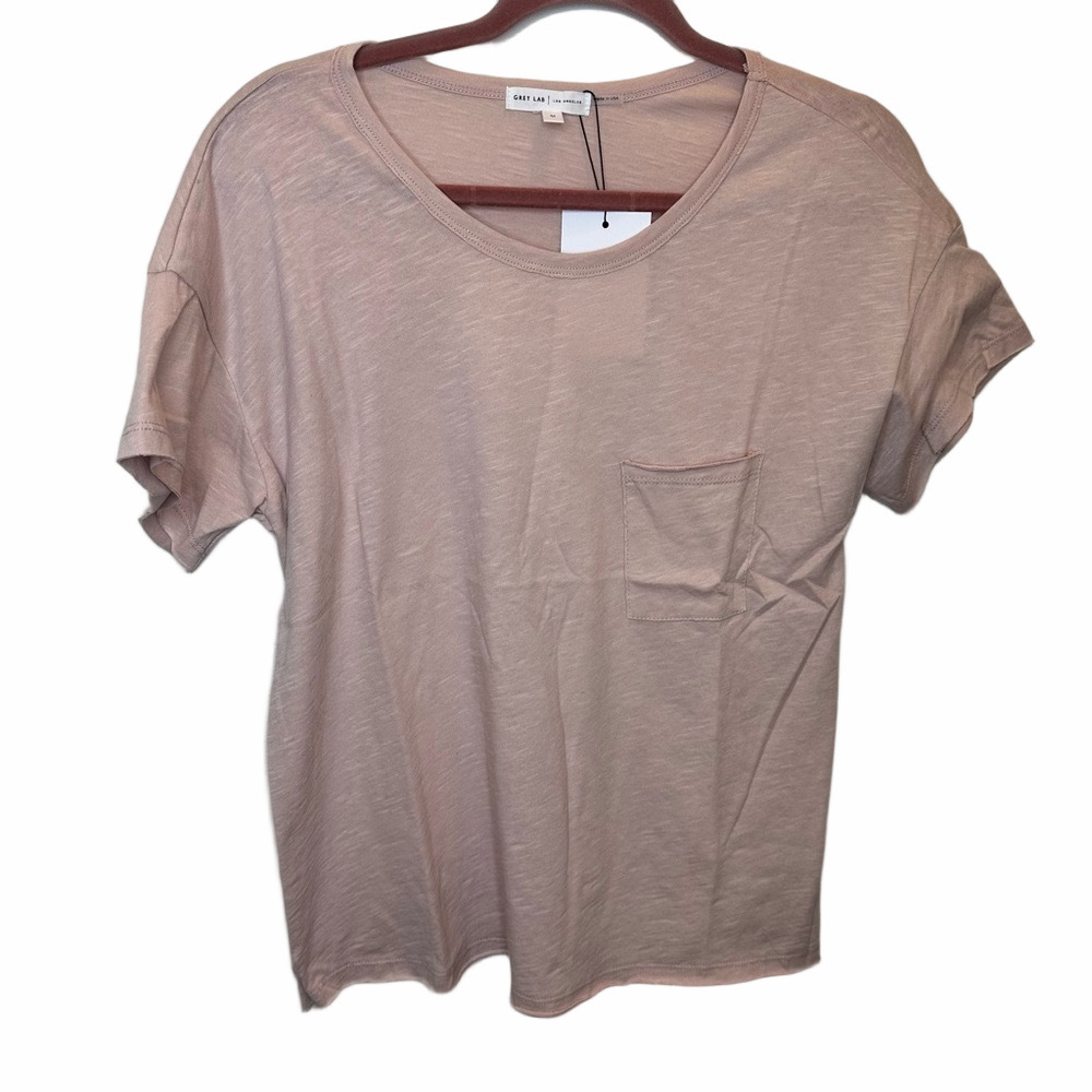 NWT GREY LAB Womens Rose Short Sleeve Crew Neck T-Shirt Size Medium
